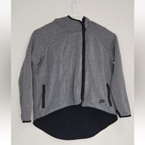 NIKE Tech Fleece Gray Asymmetric Cape Hoodie Sweatshirt Full Zip Size XL Womens